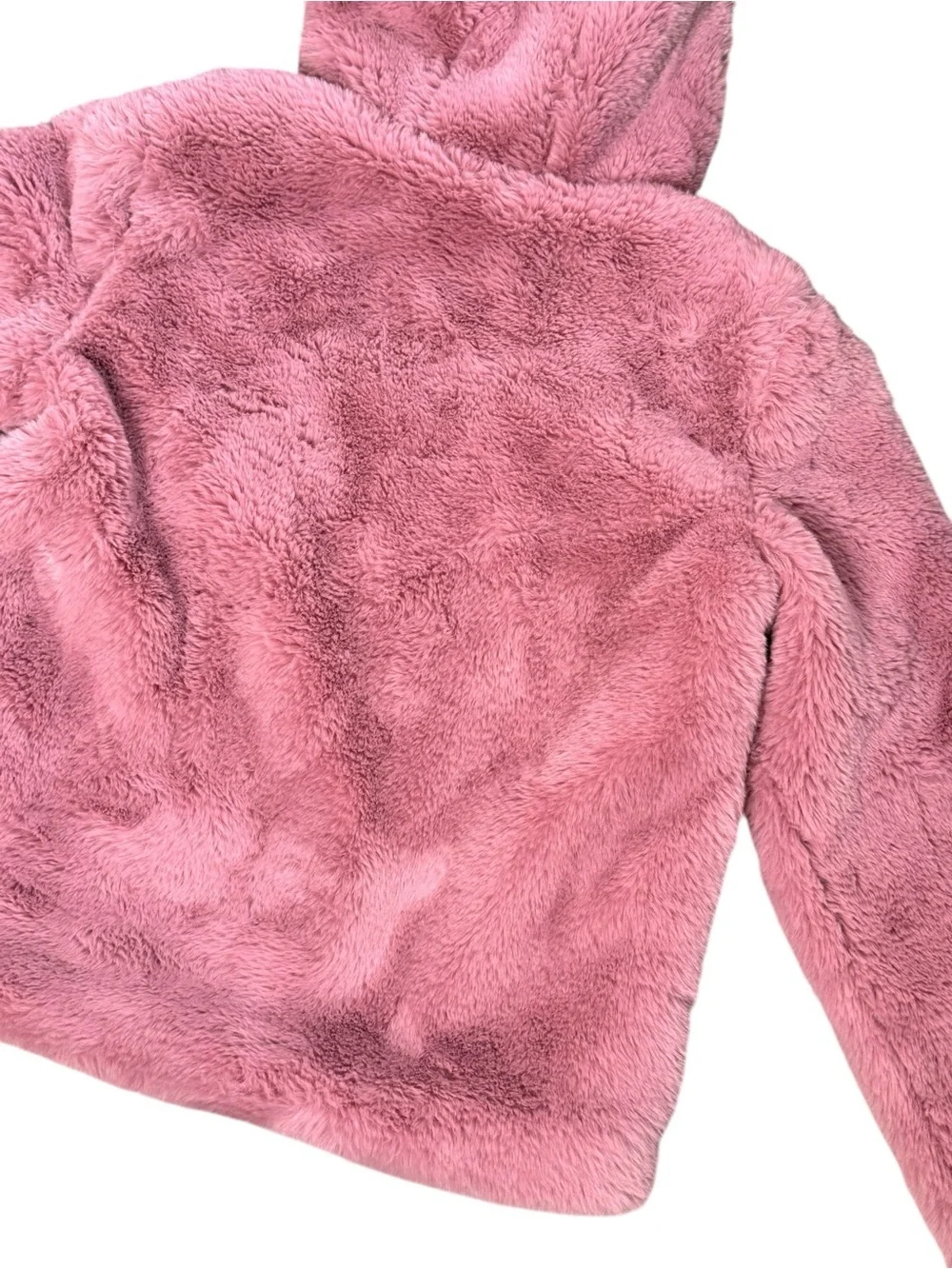 NWT Under Armour Girls YXL Pink Cozy Faux Fur Hooded Zip Jacket Soft Plush